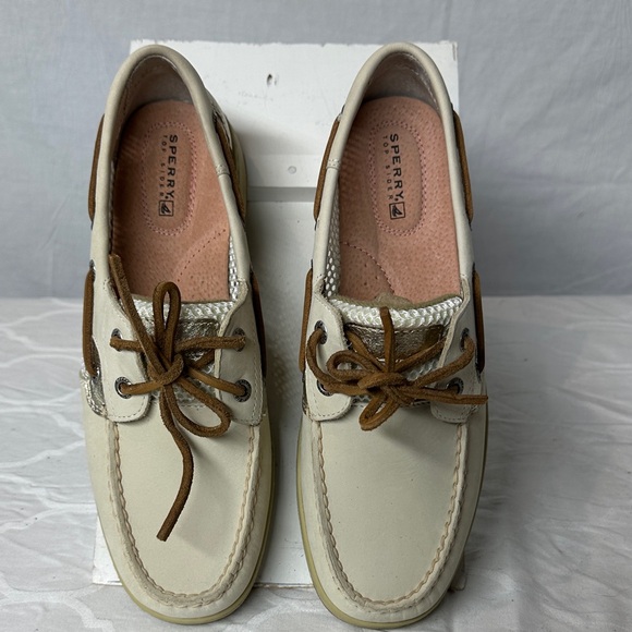 Sperry Bluefish Ivory Open Mesh  Boat Shoes Size 8 NIB - Picture 1 of 17